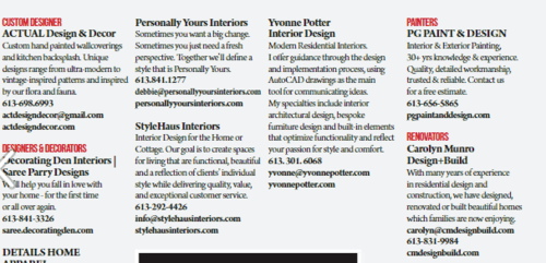 PG PAINT & DESIGN painters in Ottawa featured in Ottawa At Home Magazine