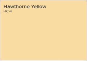 interior paint colour sample hawthorne yellow hc-4 from benjamin moore paints