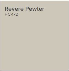 interior paint colour sample revere pewter hc-172