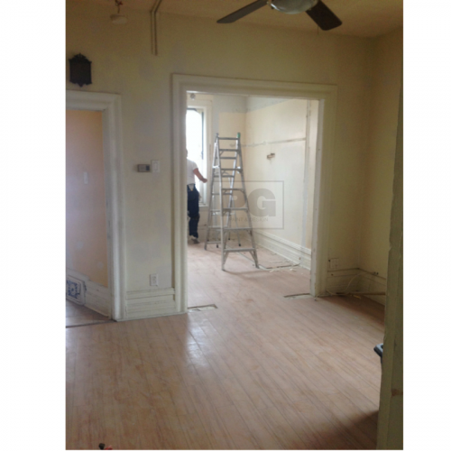 before interior painting of living and dining room